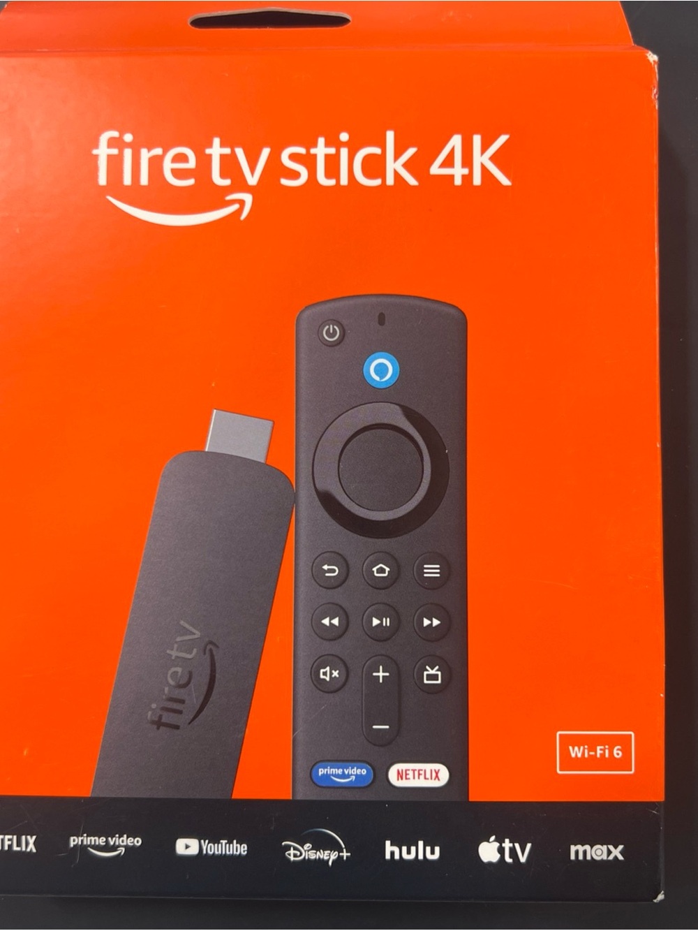 Amazon Fire TV Stick 4K - Black with Orange Packaging